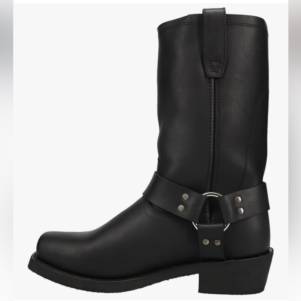 Dingo Men's Black Leather harness moto Boots 11